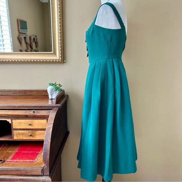 Self-Portrait Crystal-Embellished Bow-Tie Off The Shoulder Crepe Midi Dress 6 - Picture 5 of 8